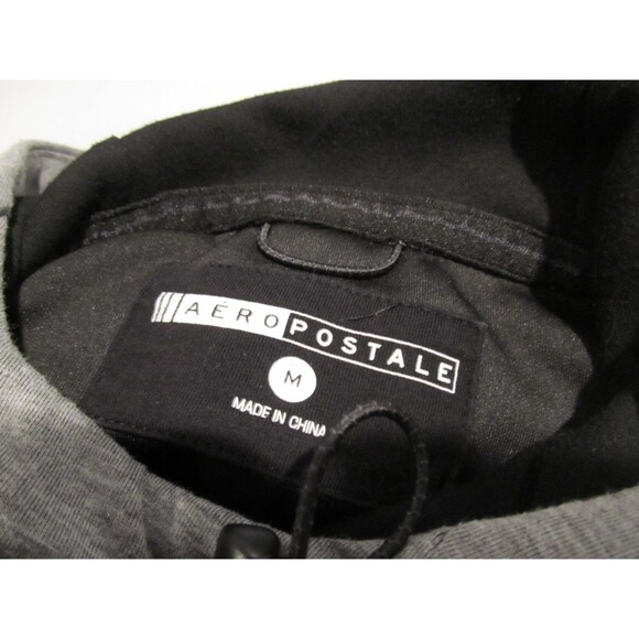 Aeropostale Hoodie Men’s Size M Pre-Owned Gray Black  Pullover Good Condition - Picture 8 of 8